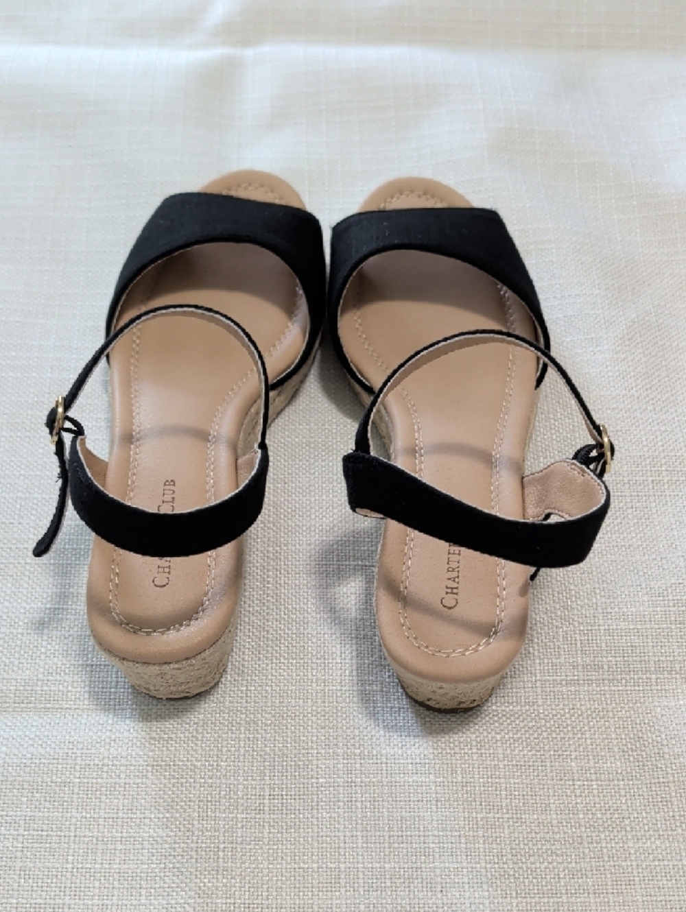 Charter Club Black Open-Toe Ankle Strap Sandals - Picture 4 of 6